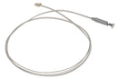 The DeLonghi Parts: NTC Probe 5213213341 features a retractable metal rod with a plastic handle connected to a long, coiled, flexible white cable. This brand-name DeLonghi probe appears designed for pulling or pushing through narrow spaces, making it ideal for plumbing or other applications requiring the maneuvering of cables.