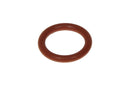 A small, circular DeLonghi O-ring (5332177500) in orange-brown, placed against a plain white background. The unblemished and smooth O-ring indicates suitability for Primadonna sealing applications.