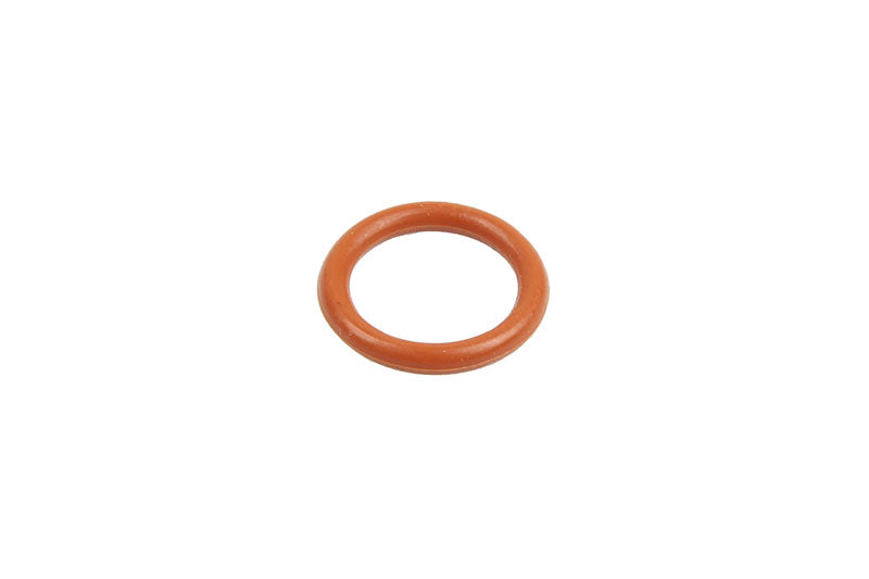 A DeLonghi Parts: Gasket (D=9.25 T=1.78) : 535693, featuring an orange rubber O-ring with a smooth, circular shape and uniform thickness, set against a plain white background.