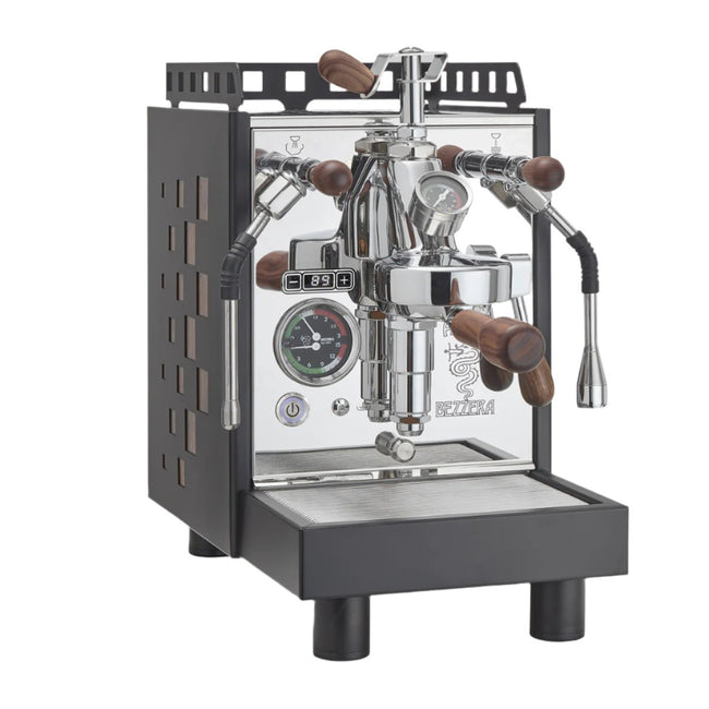 Bezzera Aria TOP Heat Exchange Espresso Machine w/ PID, Flow Control (Black w/Wood)