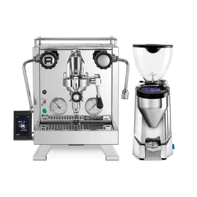 Rocket R58 Cinquantotto Espresso Machine RE792R3A11 & Fausto 2.1 Grinder RG821A3B12 (Chrome) Bundle