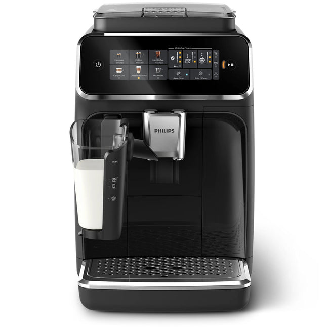 Philips 3300 LatteGo Super Automatic Espresso, Cappuccino, & Latte Macchiato Machine with SilentBrew EP3341/50 (Glossy Black)