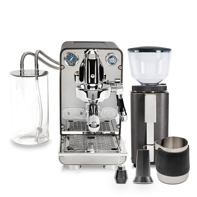 BOXING DAY PROMOTION | ECM Puristika Semi Automatic Espresso Machine (Anthracite), ECM C-Manuale 54 Burr Grinder (Anthracite) & Accessories Bundle