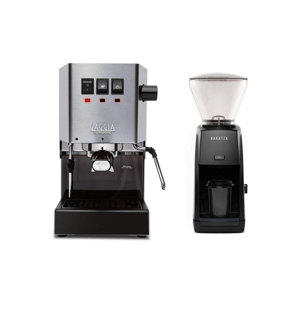 Gaggia Classic Evo Pro Stainless Steel & Baratza Encore ESP Grinder Bu ...