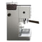 The Lelit Kate PL82T Semi Automatic Espresso Machine with Grinder by Lelit is a sleek stainless steel device featuring a side-mounted bean hopper and a built-in coffee grinder. This commercial-grade machine is equipped with a control dial and portafilter handle. Its modern, minimalist design ensures it fits seamlessly into any kitchen or cafe setting.