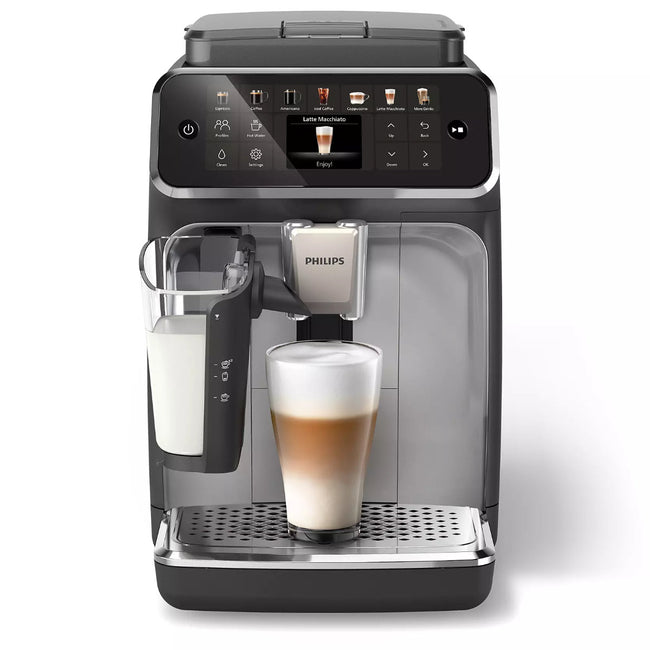 Philips 4400 LatteGo Super Automatic Espresso, Cappuccino, & Latte Macchiato Machine with SilentBrew EP4447/90