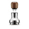 The Breville the Distribution Duo™ 54mm BEA203WLW is a sleek, modern coffee distributor and tamper featuring a stainless steel base and wooden handle. Ideal for precise Latte Art, this adjustable device displays "54 mm" on the base.