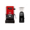 The Gaggia Classic E24 Red & Baratza Encore ESP Grinder Bundle features a vibrant red espresso machine and a sleek black grinder, beautifully contrasting against the pristine white background.