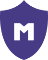 The Mulberry Protection emblem is a purple shield-shaped design featuring a white capital letter "M" in the center.