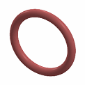 The Keurig VKI Eccellenza Touch O RING Outlet Valve 76-38428, a small brownish-red rubber O-ring with a smooth surface and circular shape, stands upright against a plain white background. Designed as a replacement part for the Keurig VKI Eccellenza Touch commercial brewing system, it forms a complete and unbroken loop.