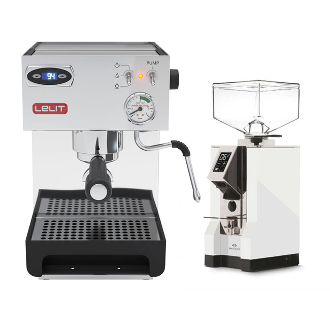 Lelit Anna 2 PL41TEM Espresso Machine with PID and Eureka Mignon Silenzio 55mm (White)