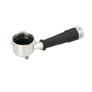 Image of a Delonghi Parts: Sump 5513234171, a tool used in La Specialista espresso machines by DeLonghi. It features a metallic basket with a long black handle, designed to hold and extract ground coffee. The handle is also accented with a silver end cap, giving it a robust and functional appearance.