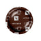 A round coffee pod lid featuring the Nespresso logo, the word "Intenso," and images of coffee mugs repeated across its dark brown surface from the Nespresso Intenso Professional Capsules (Box of 50). This design suggests a robust coffee experience with richly roasted Arabicas and hints of cocoa.