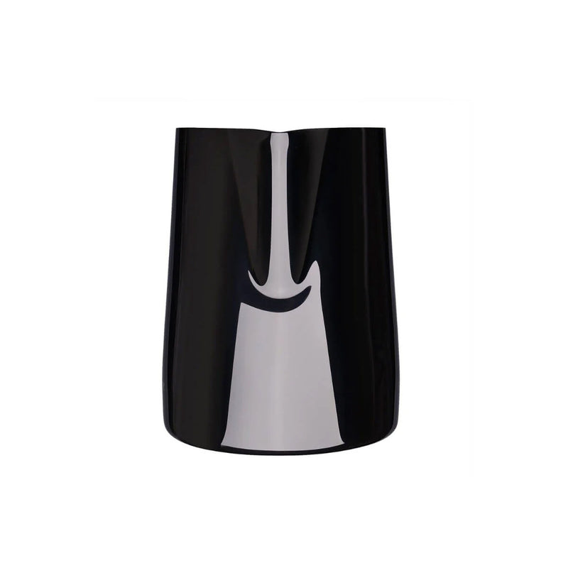 A sleek, modern black vase with a minimalistic design, reminiscent of the Normcore Milk Pitcher 600 mL by Normcore. The vase features a smooth, glossy surface and a slightly curved, flared top, elegantly showcased against a plain white background.