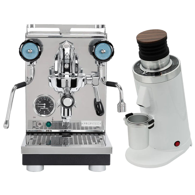 Profitec Pro 400 Espresso Machine & DF64 Gen 2 w/ DLC Burrs (White) Bundle