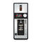 The Eureka Oro Prometheus (Chrome) by Eureka is a sleek coffee vending machine with a modern design. It features a digital display that shows temperature and settings, precision coffee grinding capabilities, a transparent compartment for coffee beans, and a dispensing area below. The machine's color is predominantly white and black.