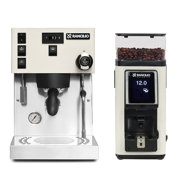 Rancilio Silvia Pro X Dual Boiler and Racillio Stile Grinder Bundle (White)