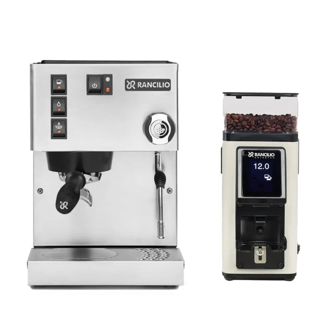 Rancilio Silvia M V6 Espresso Machine (Silver Stainless Steel) and Rancilio Stile Grinder Machine Bundle