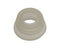 The DeLonghi Parts: Tank Gasket 5313235921 by DeLonghi is a white, cylindrical plastic or rubber washer with a wide base and a central hole. The gasket appears translucent and has a smooth texture, resembling those found in ECAM machines. It features a conical shape that tapers towards the opening at the top.