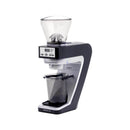 The Baratza Sette 30 AP (All Purpose) Conical Burr Coffee Grinder - Open Box (2562) combines sleek, modern design with advanced functionality. It features a transparent bean hopper on top, a digital screen, easy-to-use control buttons, and a dark gray collection container at the bottom. This compact grinder prominently displays the "Baratza" logo at its base and boasts high-quality conical burr grinders for precision coffee preparation.