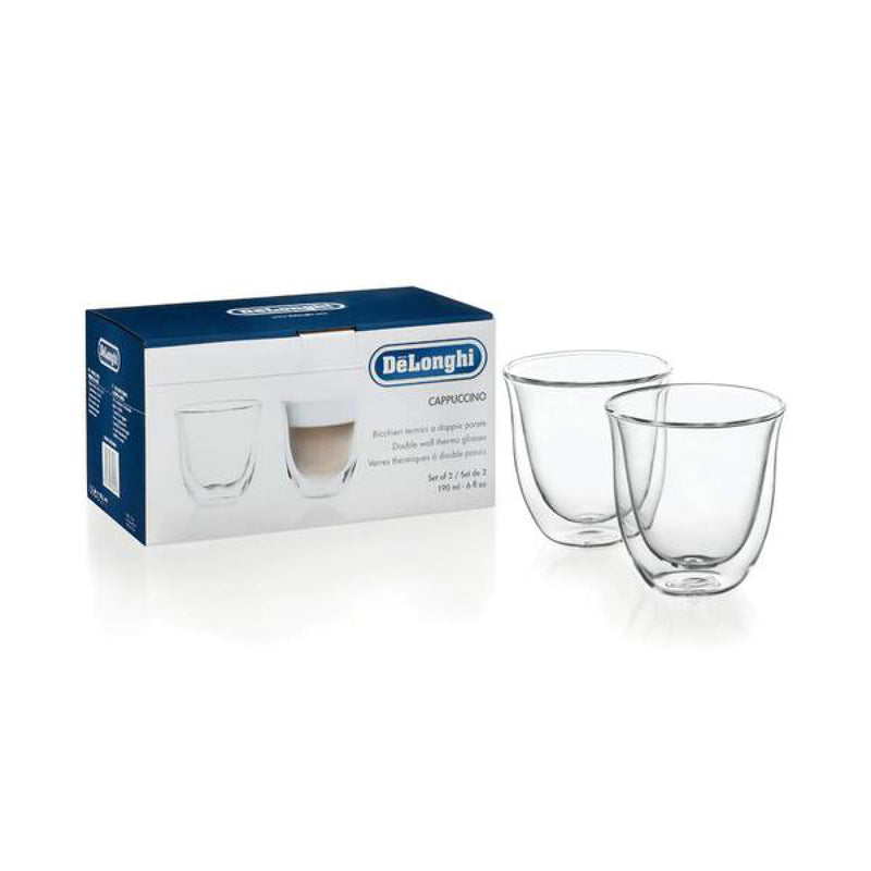 Cappuccino Cups Set of 2 Double Walled Coffee Glasses Lunae 