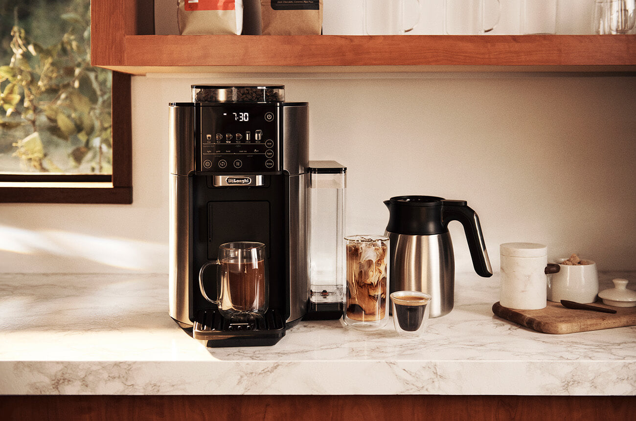 Delonghi super-automatic espresso coffee machine with double boiler, milk  frother, chocolate maker for brewing espresso, cappuccino, latte, macchiato  & hot choc…